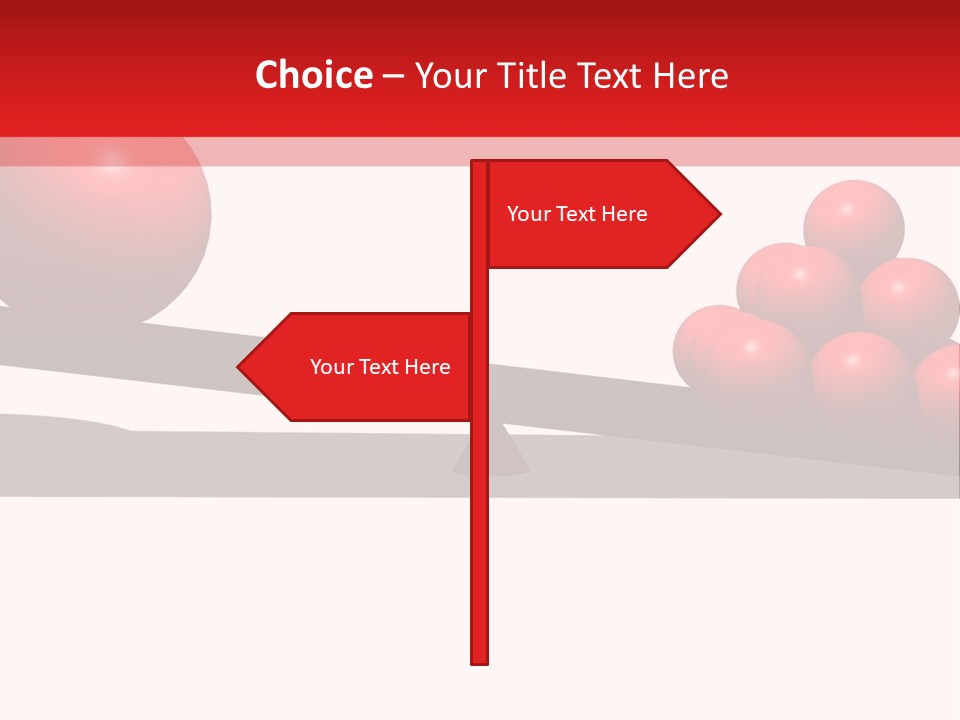 A Red Ball On Top Of A Scale With A Red Ball On Top Of It PowerPoint Template