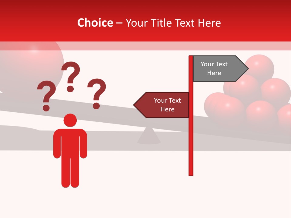 A Red Ball On Top Of A Scale With A Red Ball On Top Of It PowerPoint Template