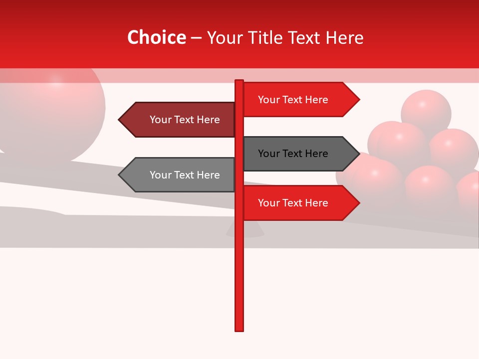 A Red Ball On Top Of A Scale With A Red Ball On Top Of It PowerPoint Template