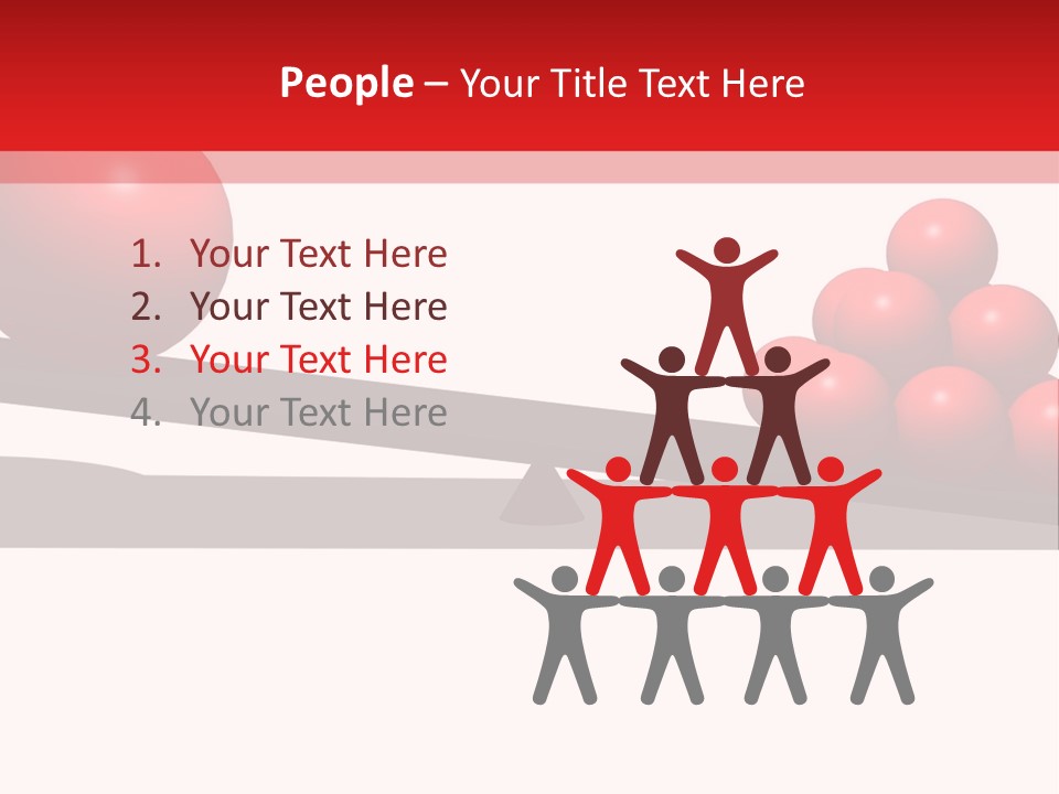 A Red Ball On Top Of A Scale With A Red Ball On Top Of It PowerPoint Template