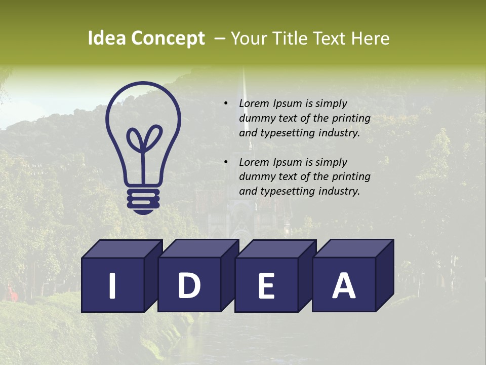 A Church On A Hill With A River In Front Of It PowerPoint Template