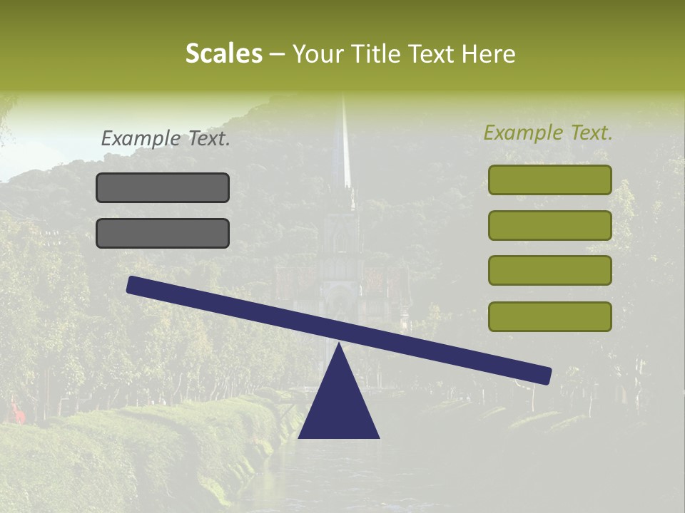 A Church On A Hill With A River In Front Of It PowerPoint Template