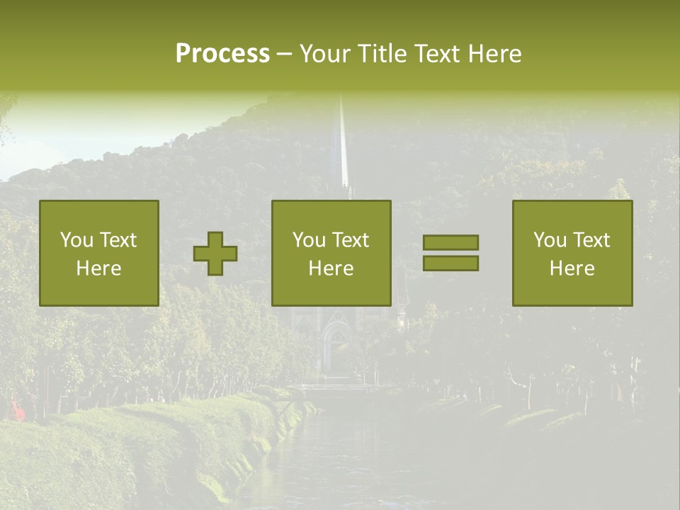 A Church On A Hill With A River In Front Of It PowerPoint Template