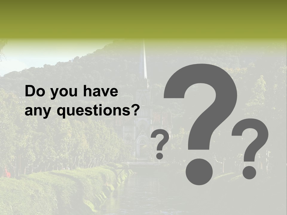 A Church On A Hill With A River In Front Of It PowerPoint Template
