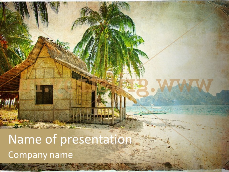 Philippines Nature Sand PowerPoint Template