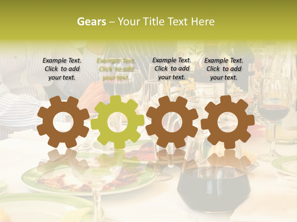A Group Of People Sitting At A Table With Wine Glasses PowerPoint Template