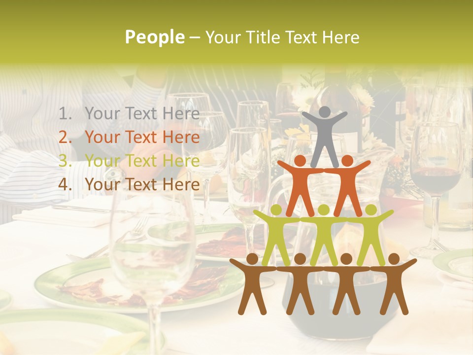 A Group Of People Sitting At A Table With Wine Glasses PowerPoint Template