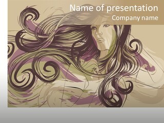 Horizontal Ornate Hairstyle PowerPoint Template