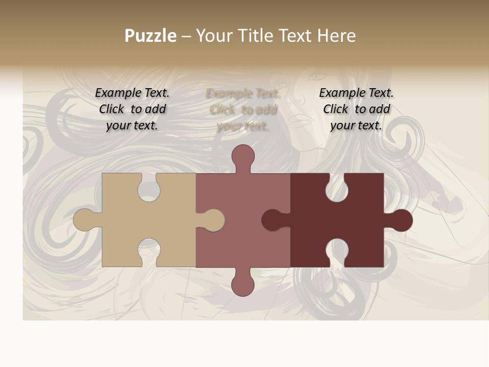 Horizontal Ornate Hairstyle PowerPoint Template