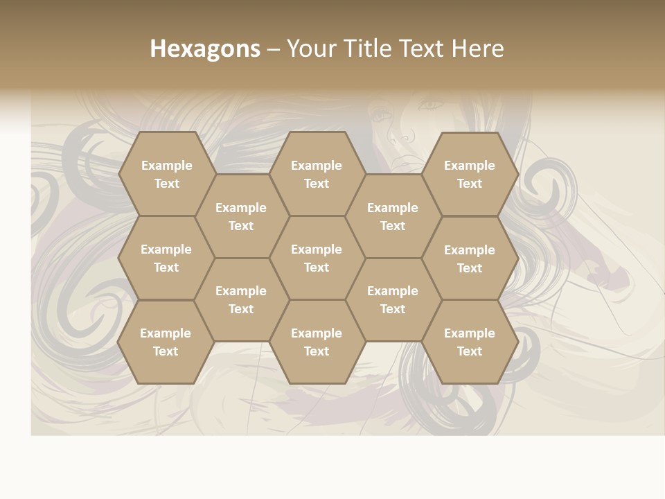 Horizontal Ornate Hairstyle PowerPoint Template