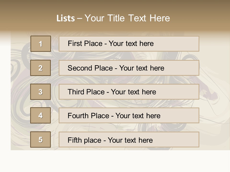 Horizontal Ornate Hairstyle PowerPoint Template