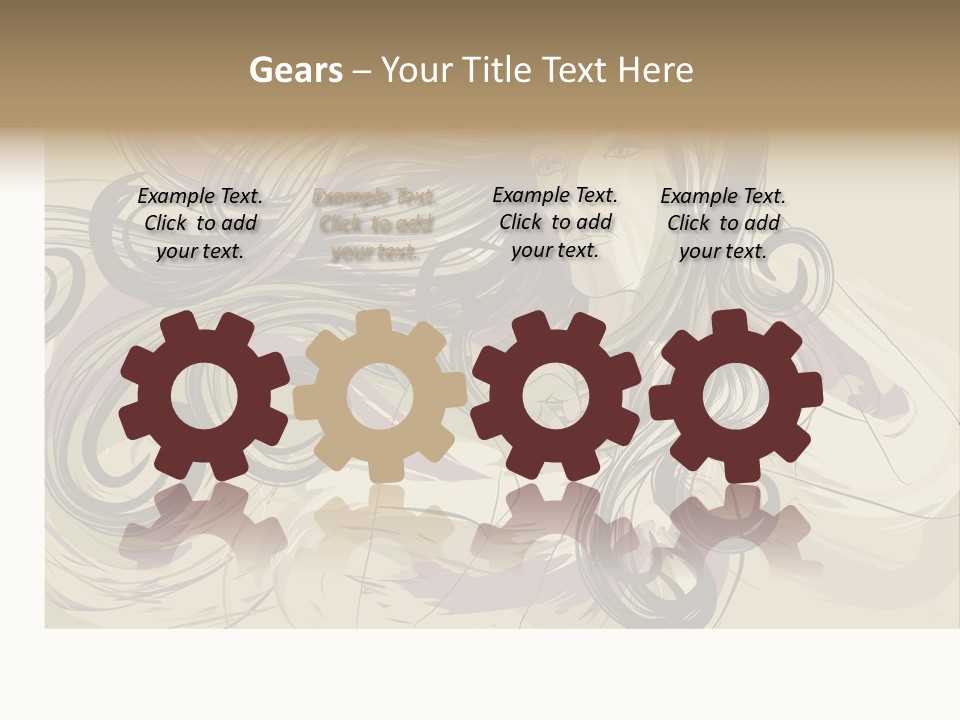 Horizontal Ornate Hairstyle PowerPoint Template