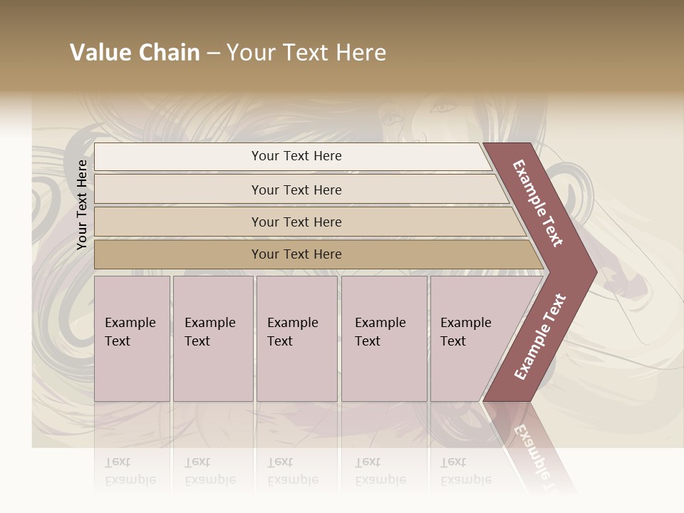 Horizontal Ornate Hairstyle PowerPoint Template