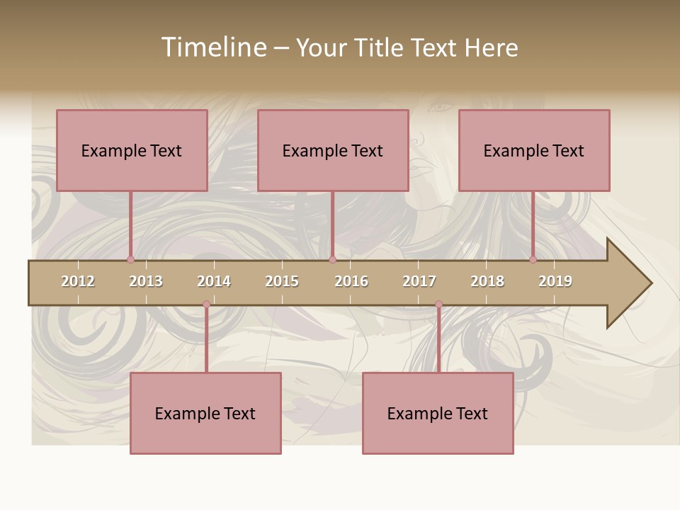 Horizontal Ornate Hairstyle PowerPoint Template