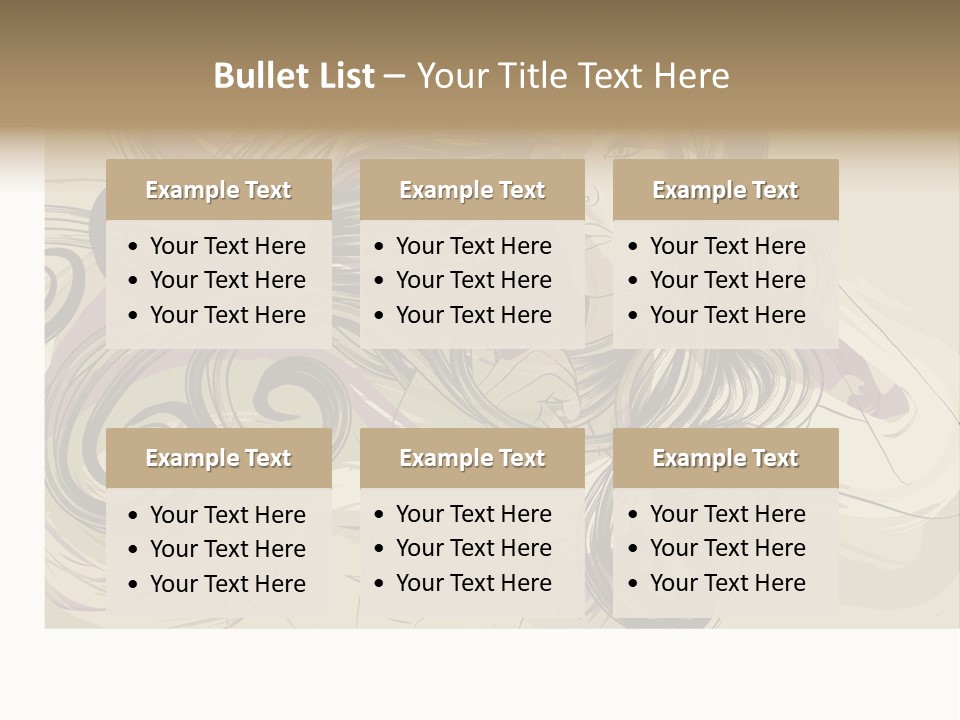 Horizontal Ornate Hairstyle PowerPoint Template