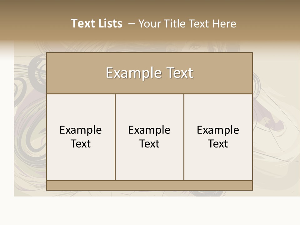 Horizontal Ornate Hairstyle PowerPoint Template