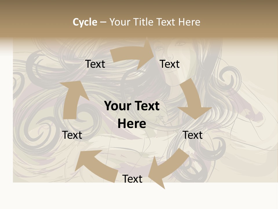 Horizontal Ornate Hairstyle PowerPoint Template