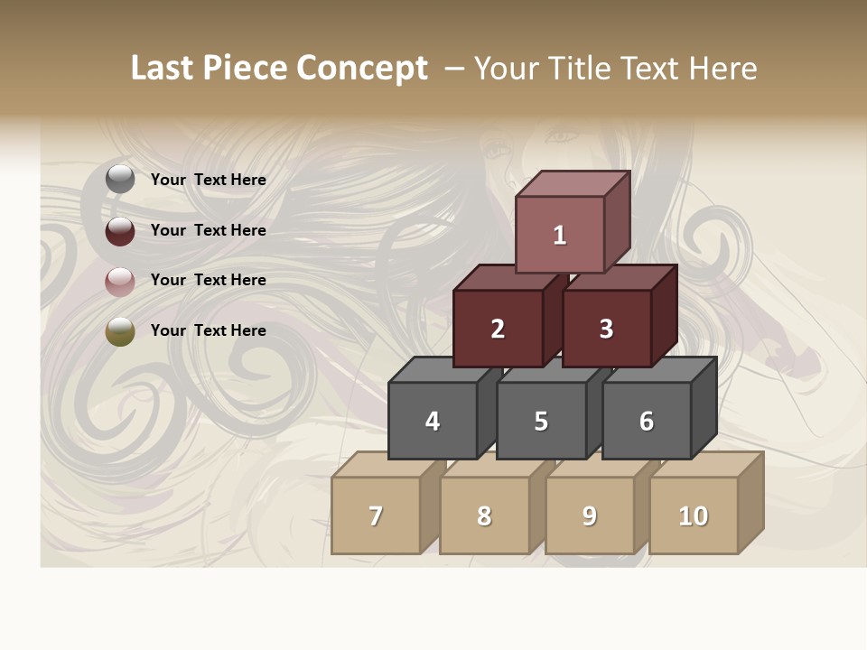 Horizontal Ornate Hairstyle PowerPoint Template