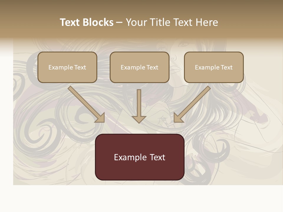 Horizontal Ornate Hairstyle PowerPoint Template