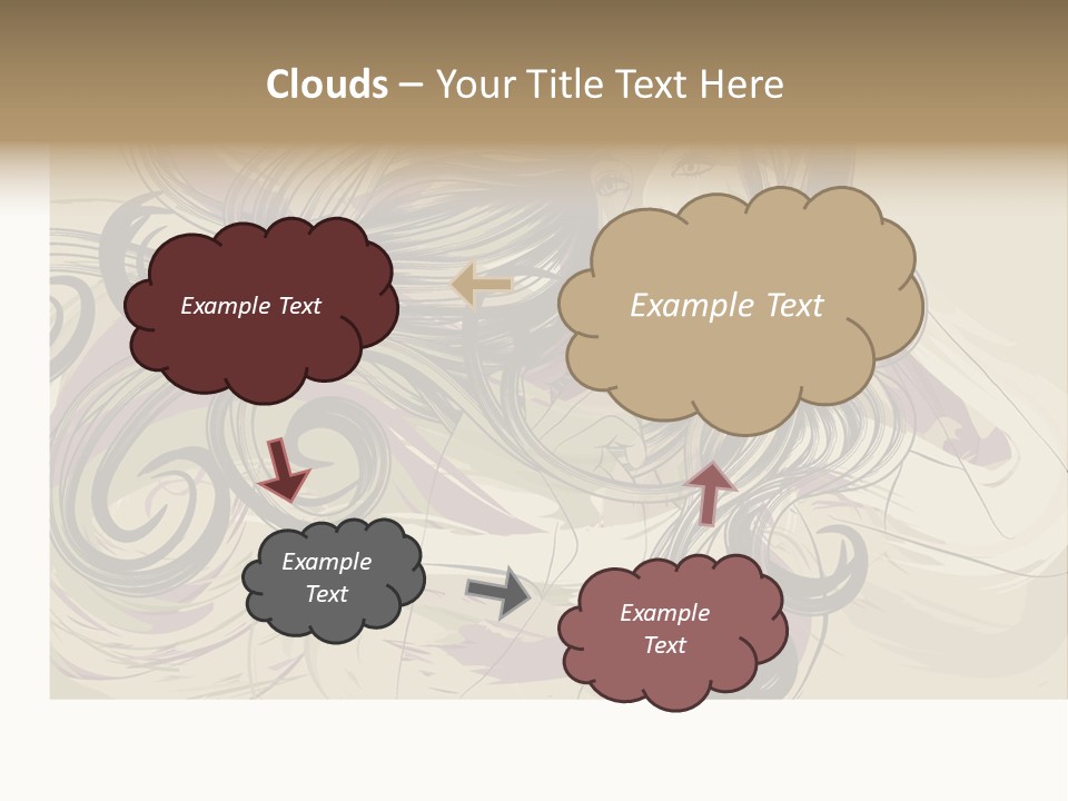Horizontal Ornate Hairstyle PowerPoint Template
