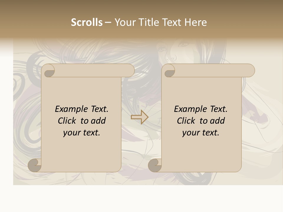 Horizontal Ornate Hairstyle PowerPoint Template