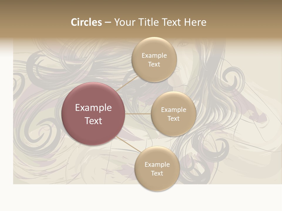 Horizontal Ornate Hairstyle PowerPoint Template