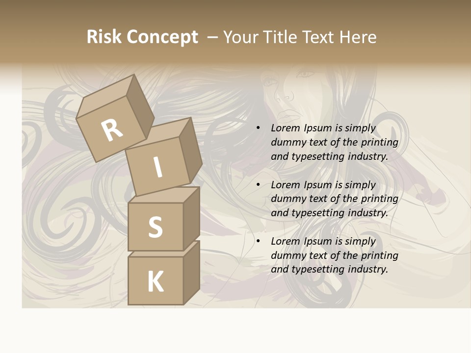 Horizontal Ornate Hairstyle PowerPoint Template