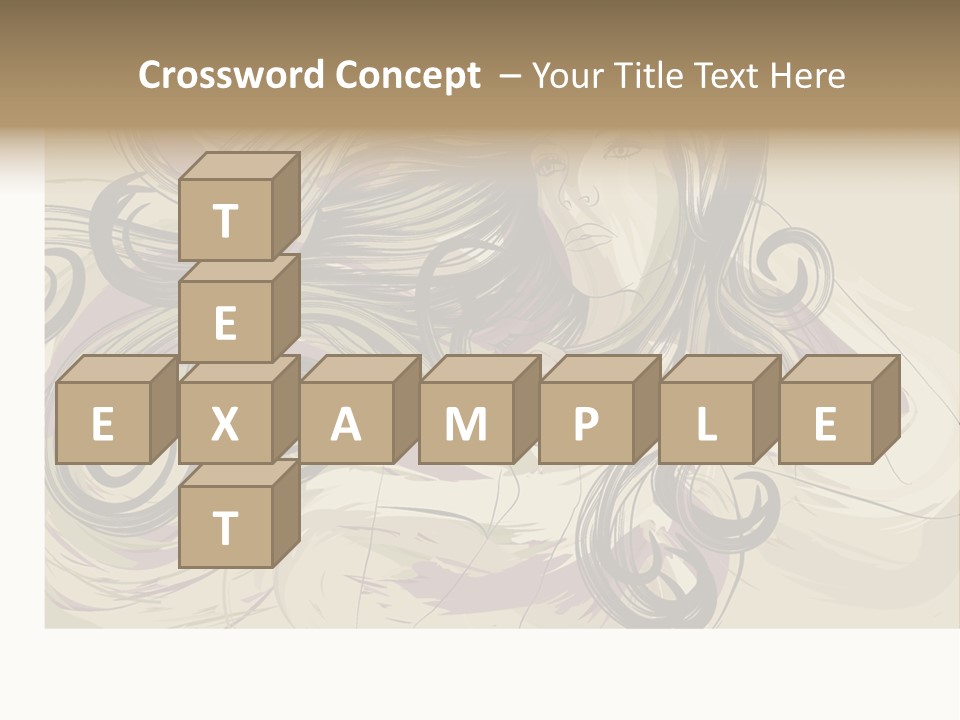Horizontal Ornate Hairstyle PowerPoint Template