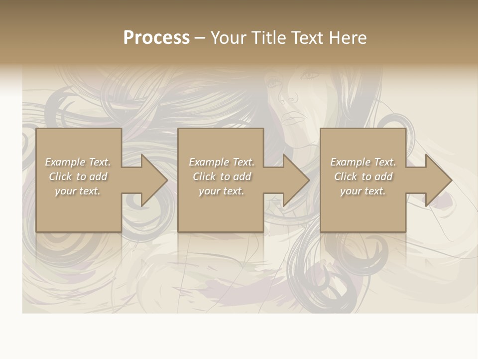 Horizontal Ornate Hairstyle PowerPoint Template