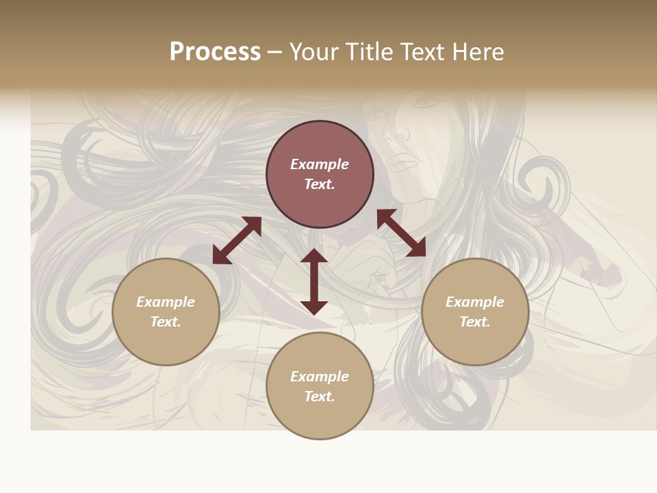 Horizontal Ornate Hairstyle PowerPoint Template