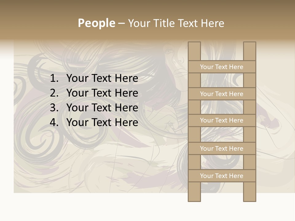 Horizontal Ornate Hairstyle PowerPoint Template