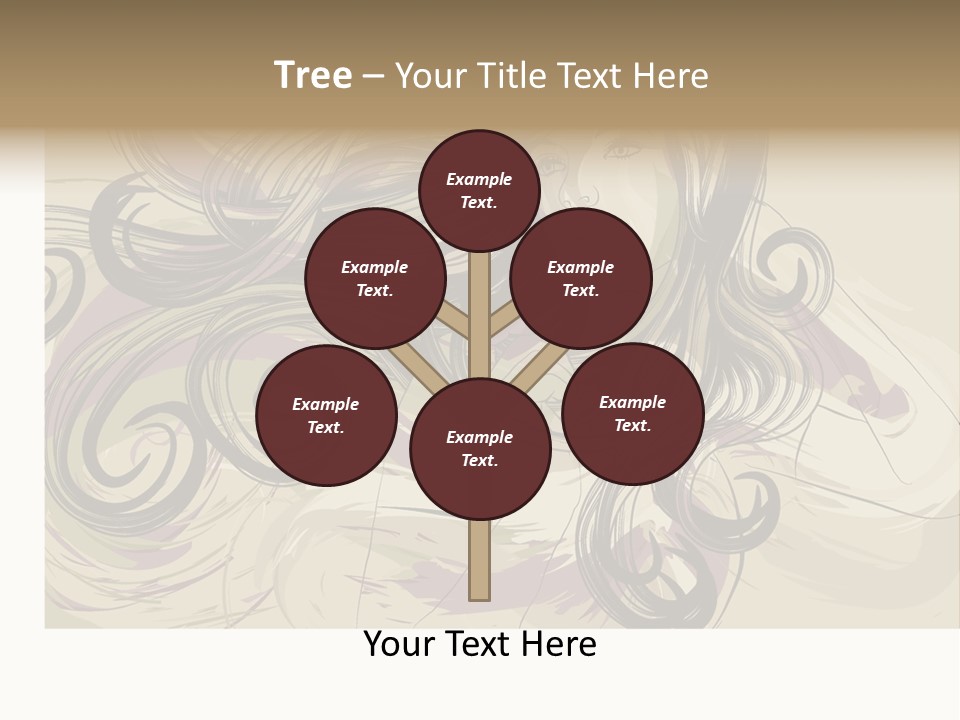 Horizontal Ornate Hairstyle PowerPoint Template