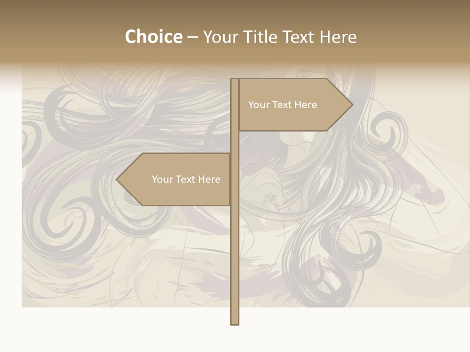 Horizontal Ornate Hairstyle PowerPoint Template