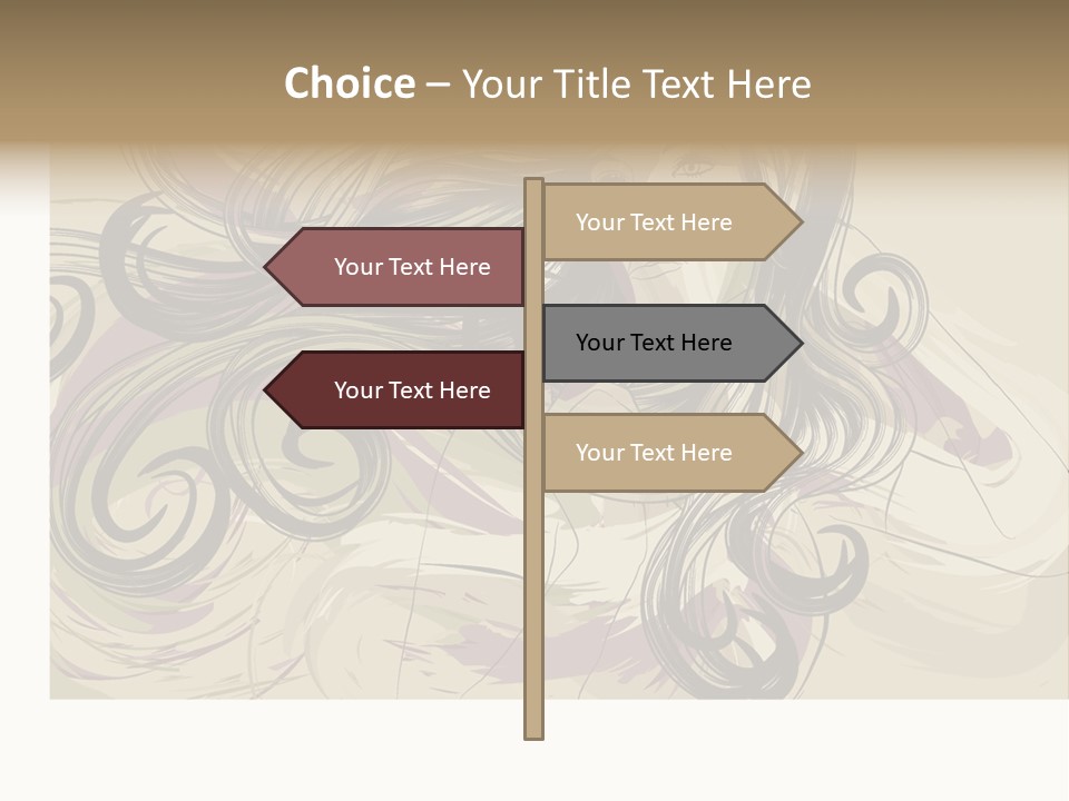 Horizontal Ornate Hairstyle PowerPoint Template