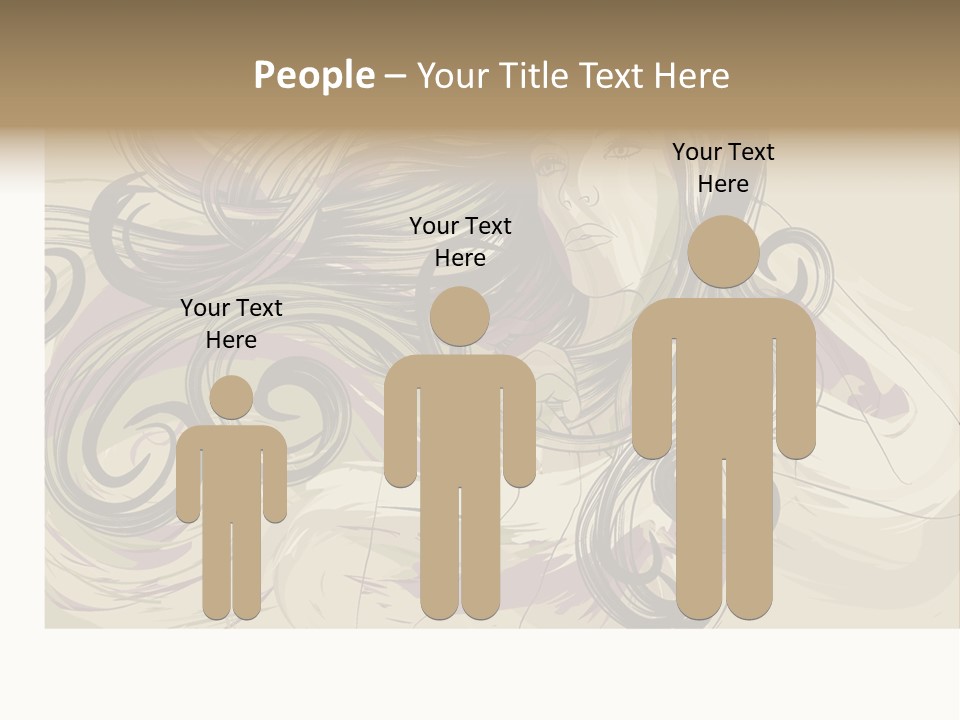 Horizontal Ornate Hairstyle PowerPoint Template