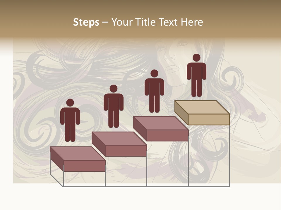 Horizontal Ornate Hairstyle PowerPoint Template