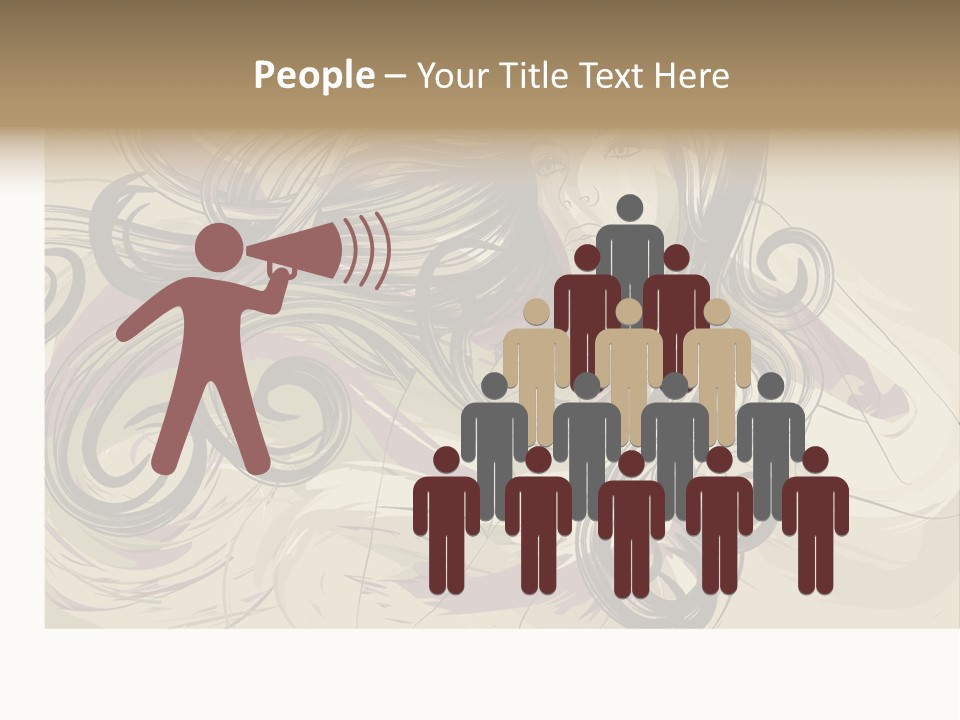 Horizontal Ornate Hairstyle PowerPoint Template