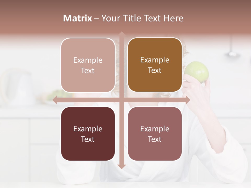 A Woman Is Holding A Cupcake And An Apple PowerPoint Template