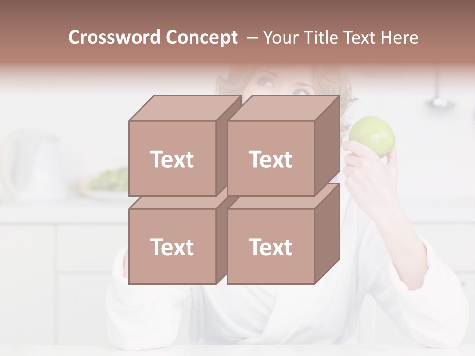 A Woman Is Holding A Cupcake And An Apple PowerPoint Template