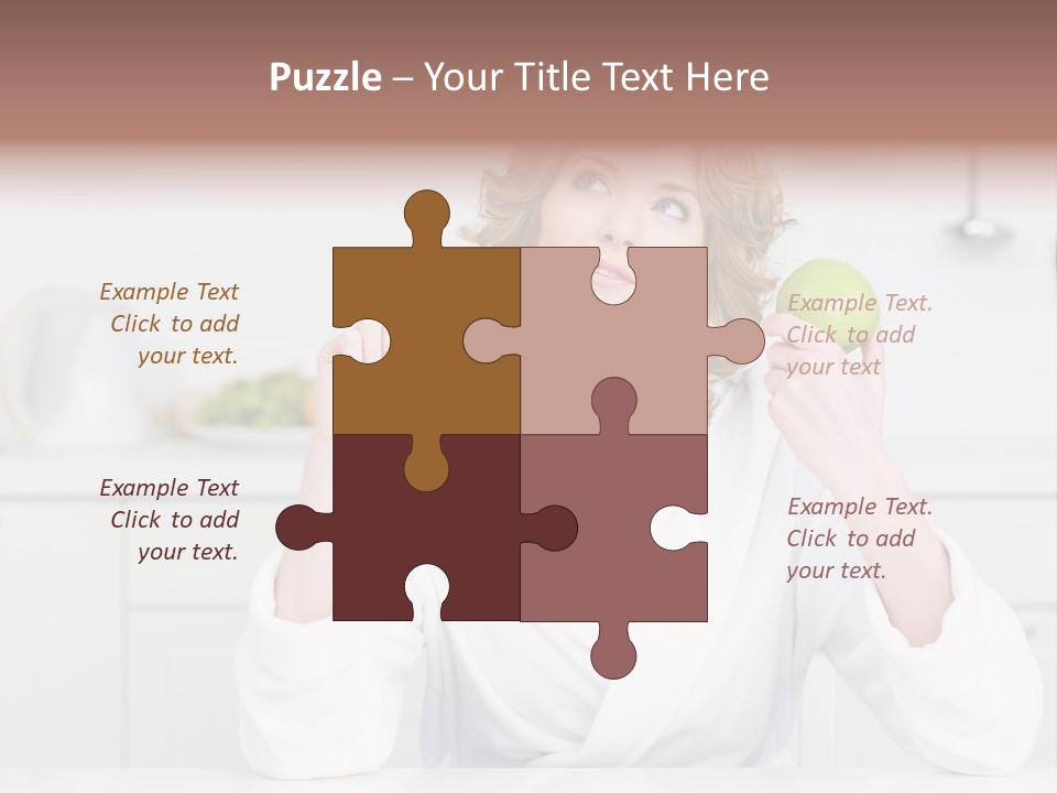 A Woman Is Holding A Cupcake And An Apple PowerPoint Template