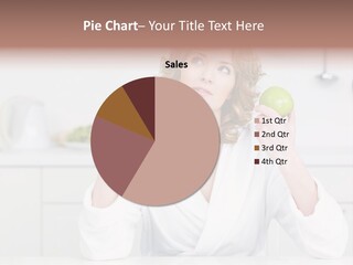 A Woman Is Holding A Cupcake And An Apple PowerPoint Template