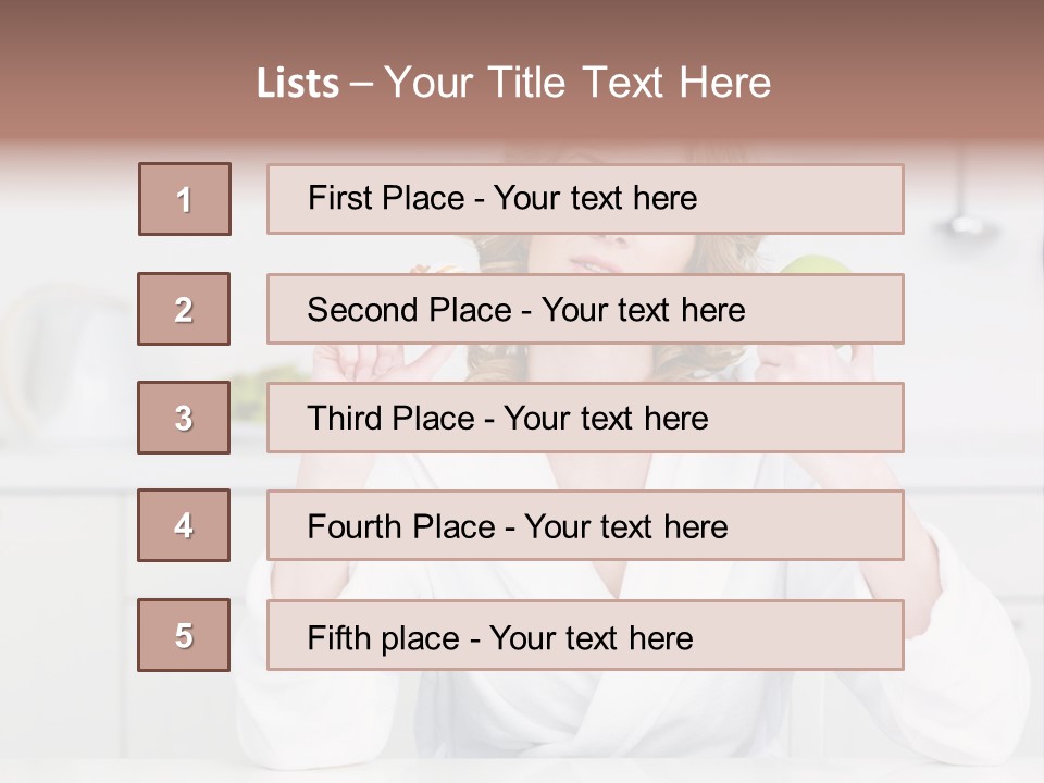 A Woman Is Holding A Cupcake And An Apple PowerPoint Template