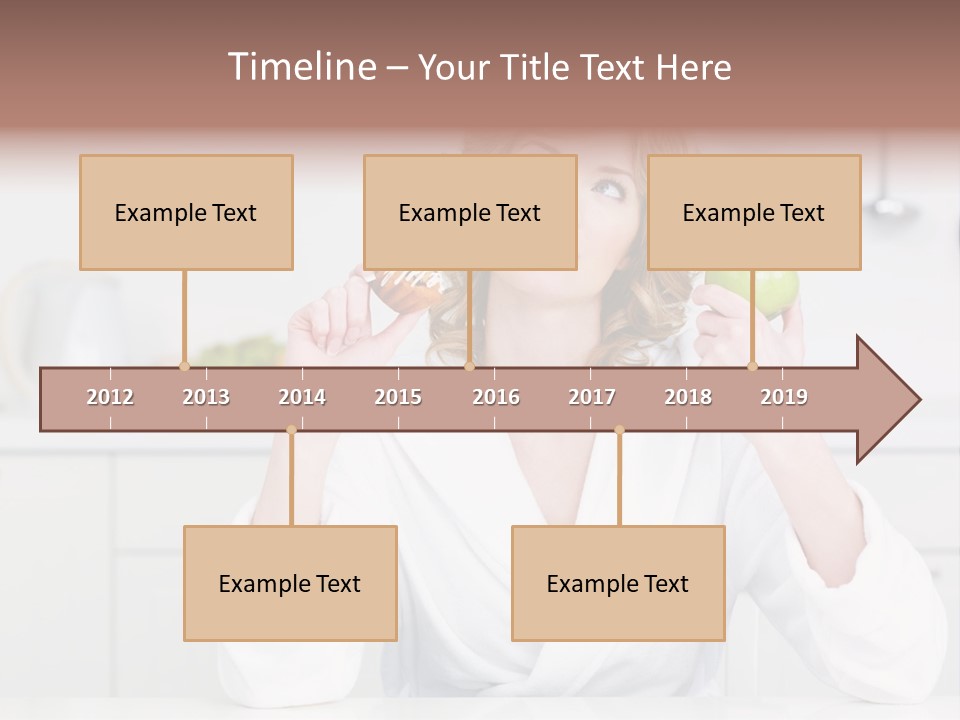 A Woman Is Holding A Cupcake And An Apple PowerPoint Template