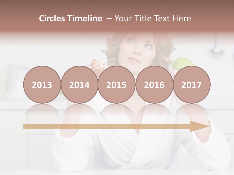 A Woman Is Holding A Cupcake And An Apple PowerPoint Template