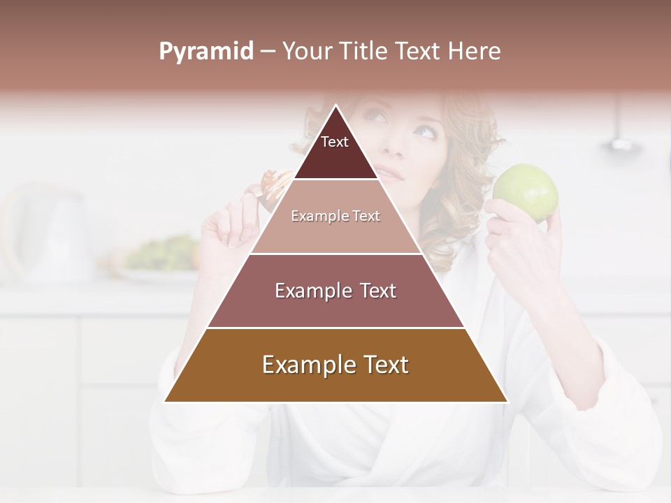 A Woman Is Holding A Cupcake And An Apple PowerPoint Template