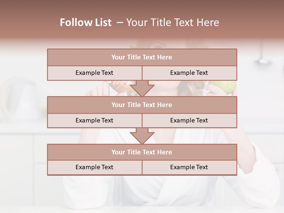 A Woman Is Holding A Cupcake And An Apple PowerPoint Template