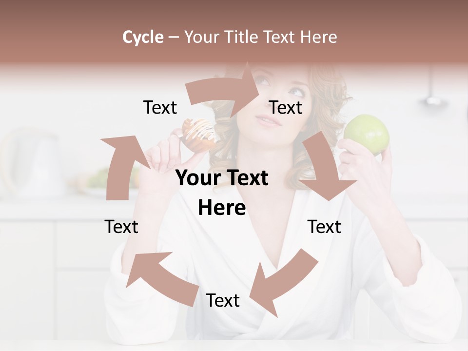 A Woman Is Holding A Cupcake And An Apple PowerPoint Template