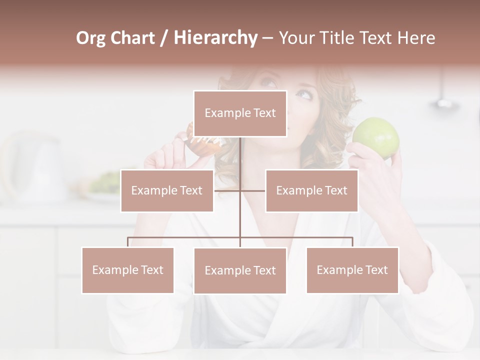 A Woman Is Holding A Cupcake And An Apple PowerPoint Template