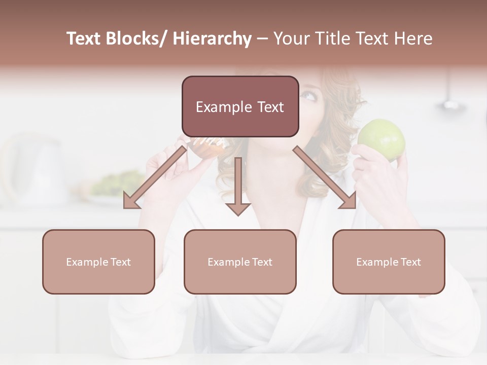 A Woman Is Holding A Cupcake And An Apple PowerPoint Template