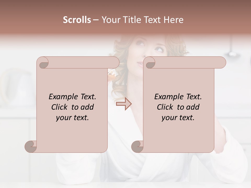 A Woman Is Holding A Cupcake And An Apple PowerPoint Template